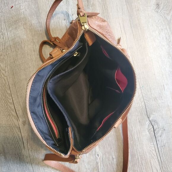 The Sak Leather Satchel Medium Brown Tobacco Hobo Convertible Shoulder Bag | EUC - Picture 4 of 4